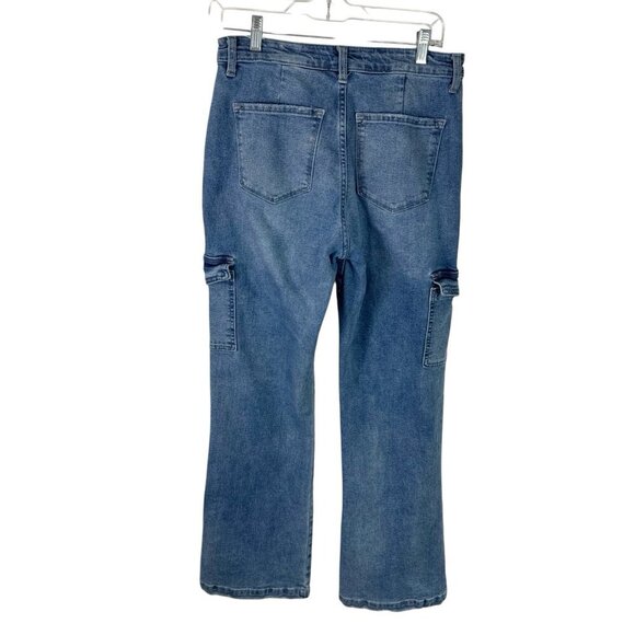 KanCan Women's 7/27 Bootcut Cargo Denim Jeans Blue Inseam 31.5" - Picture 2 of 15